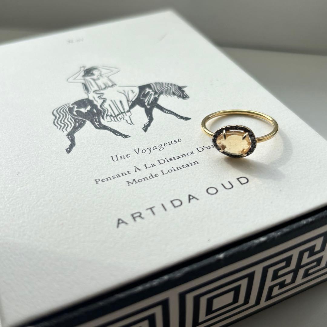 ARTIDA OUD ミディアム シトリン パヴェダイヤモンドリング 13号