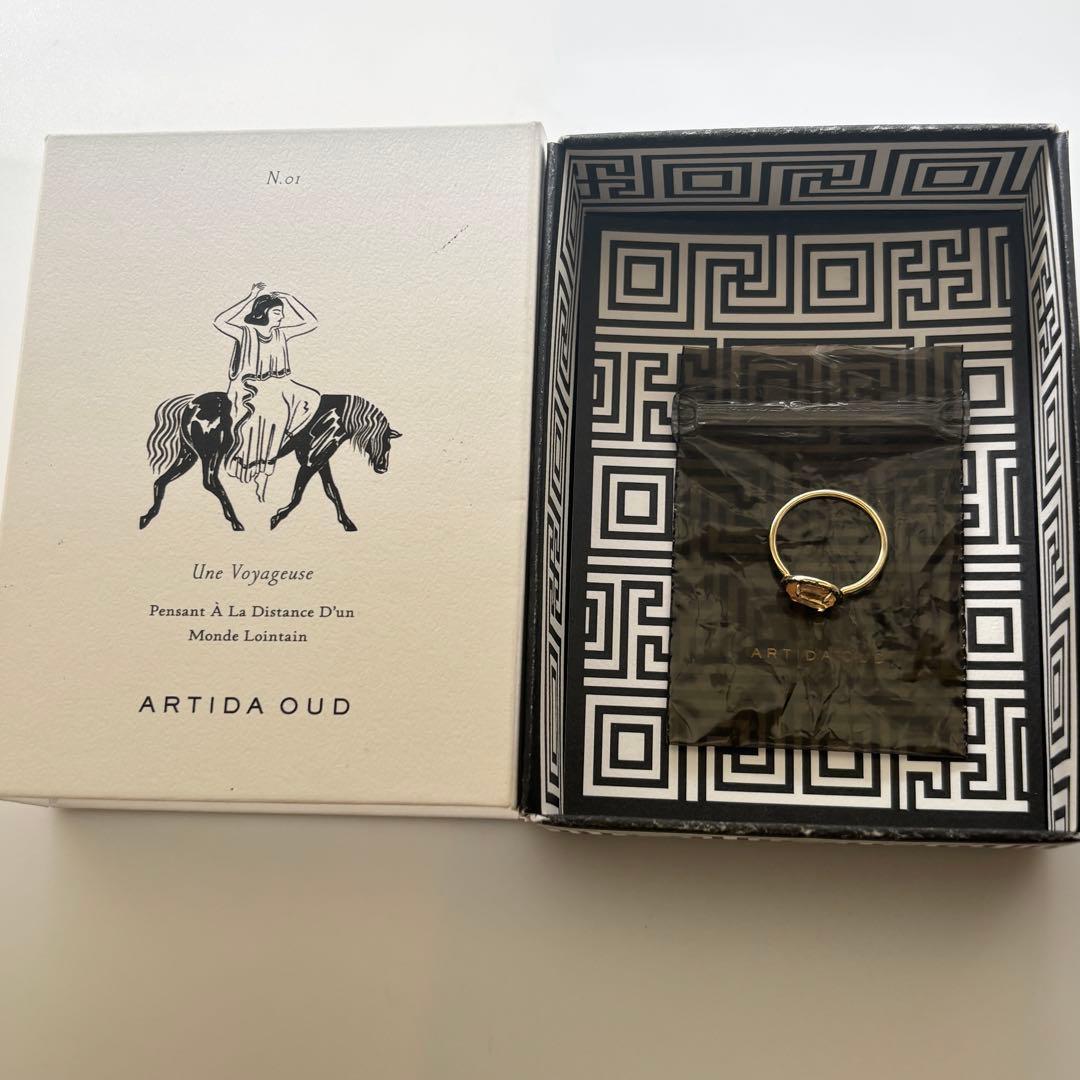 ARTIDA OUD ミディアム シトリン パヴェダイヤモンドリング 13号