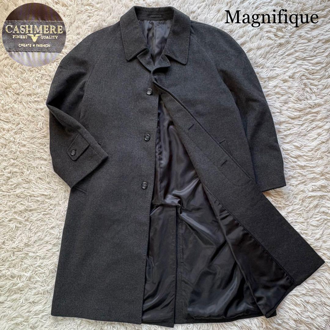 美品 Magnifique カシミヤ100% ステンカラーコート グレー L - メルカリ