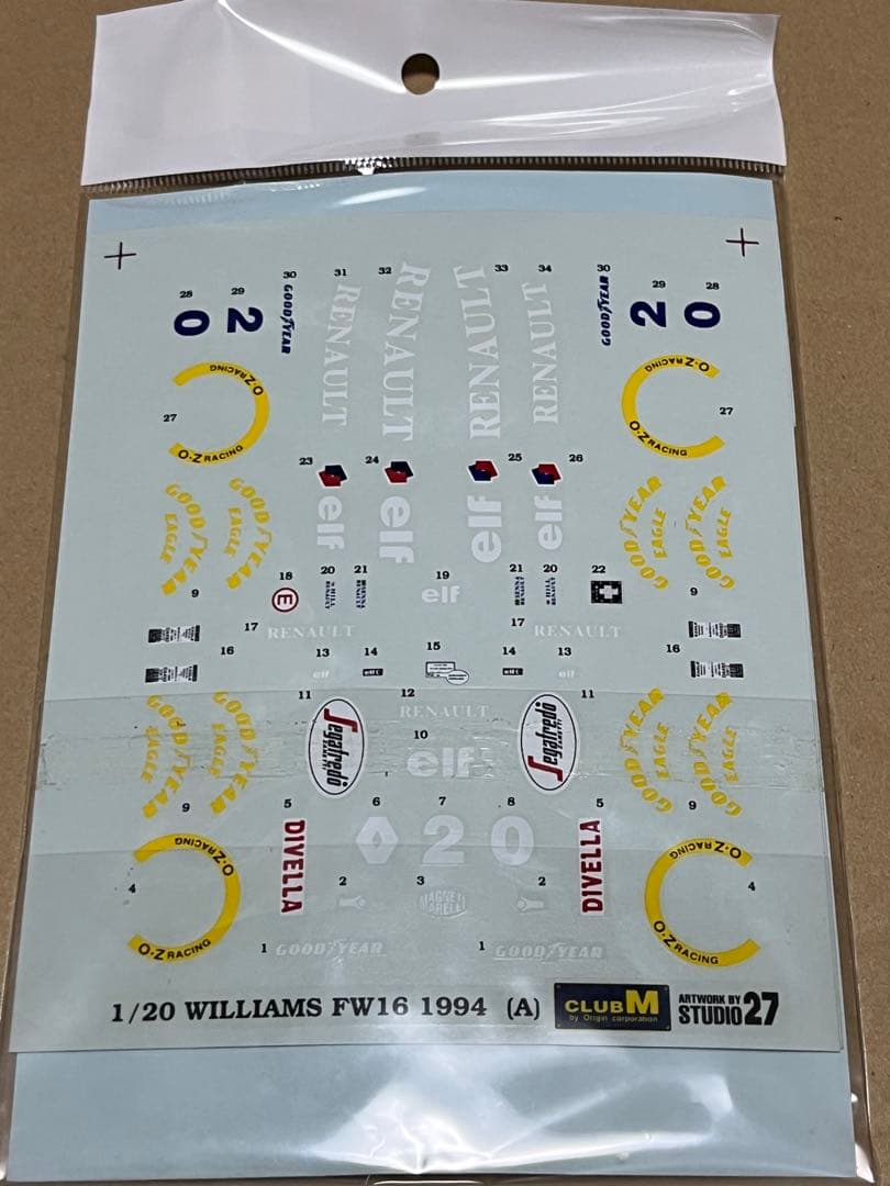 希少ウィリアムズ FW16ルノー,アイルトン・セナ,1/20レジンキット