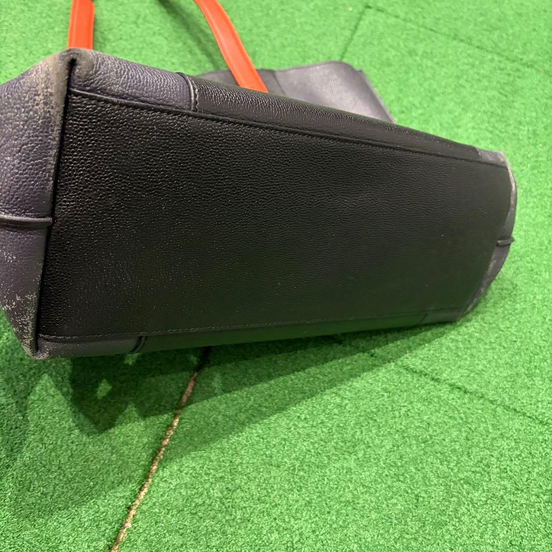 TODS 希少！メンズ レザートートバッグ ブラック オレンジ 中古品