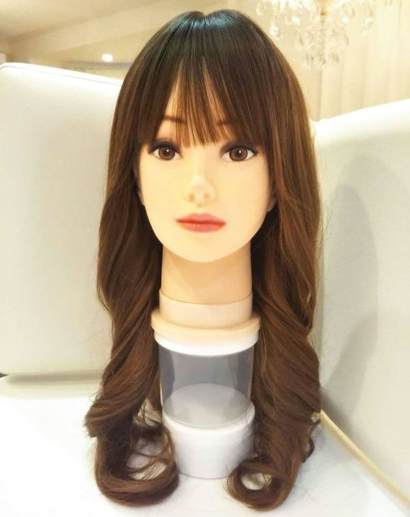 断熱美女ウィッグ✨Ｉ型つむじ地肌✨深田恭子❣️メナード✨ゆる巻き美人ロングカール