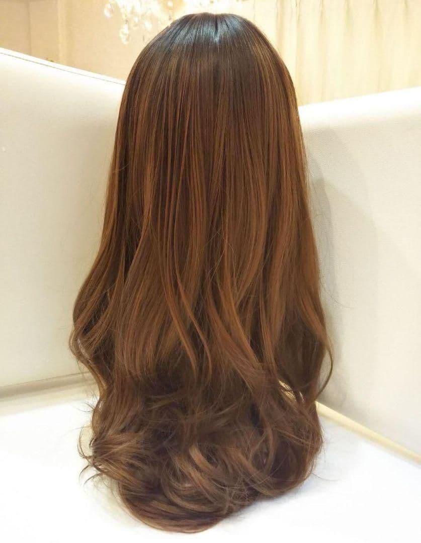 断熱美女ウィッグ✨Ｉ型つむじ地肌✨深田恭子❣️メナード✨ゆる巻き美人ロングカール