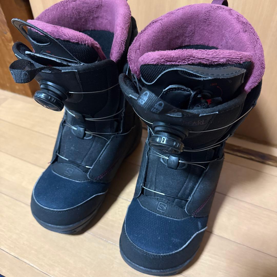 Salomon レディース スノーボードブーツ ブラック/パープル 24cm SALOMON (サロモン) スノーボードブーツ SIZE 23cm ブラック×パープル