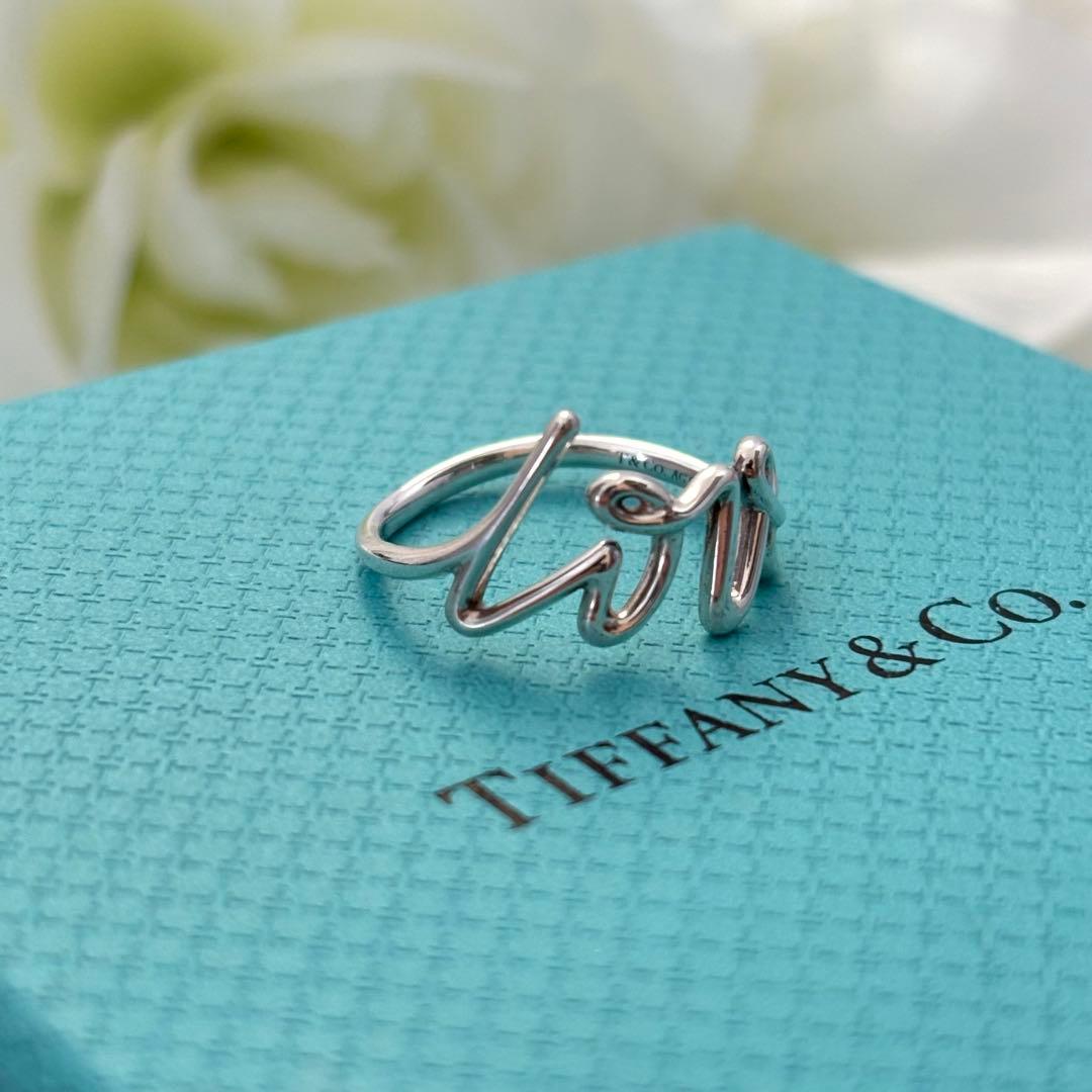 377【ティファニー】シルバー グラフィティラブ love リング 約10.5号