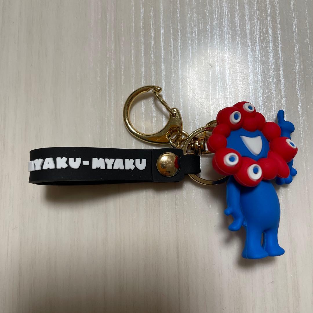 ミャクミャク 立体PVCキーホルダー ラバーストラップ 黒 万博EXPO2025