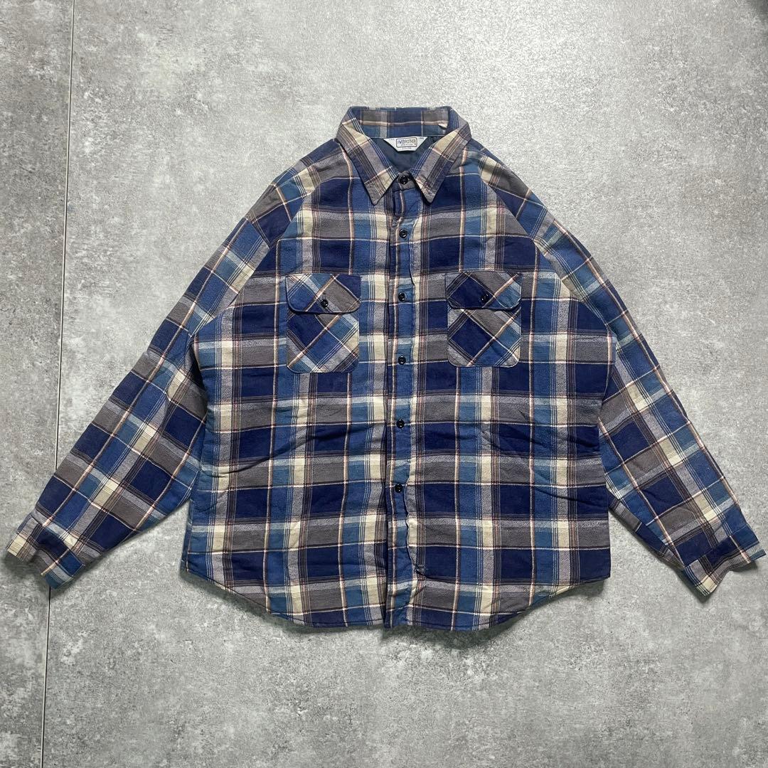 80s vintage FIVE BROTHER ユニオンメイド ネルシャツ】 - メルカリ