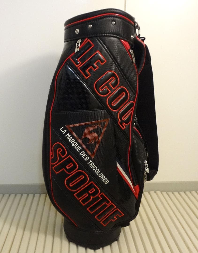 こ*ー様 ■ LE COQ SPORTIF ルコック キャディバッグ 黒/赤 le coq sportif（ルコックスポルティフ） ルコック キャディバッグ