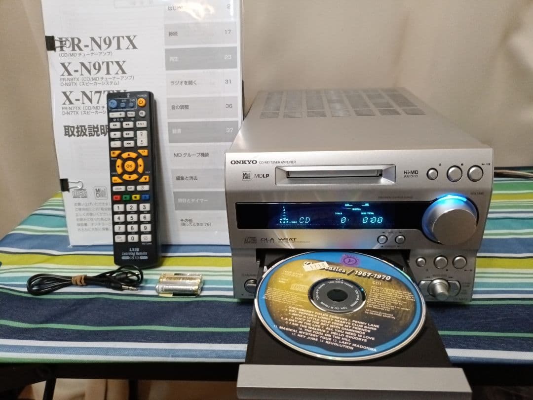 ONKYO FR-N9TX CD,MD,FM/AM 整備済 MDは✕ リモコン付