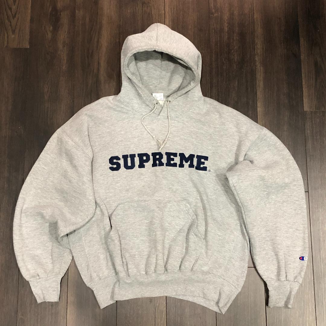美品90s シュプリーム×チャンピオン コラボ リバースウィーブパーカー