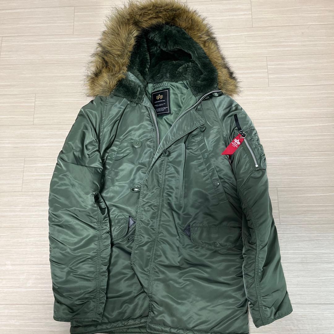 ミリタリージャケット L オリーブグリーン ファー付き - メルカリ