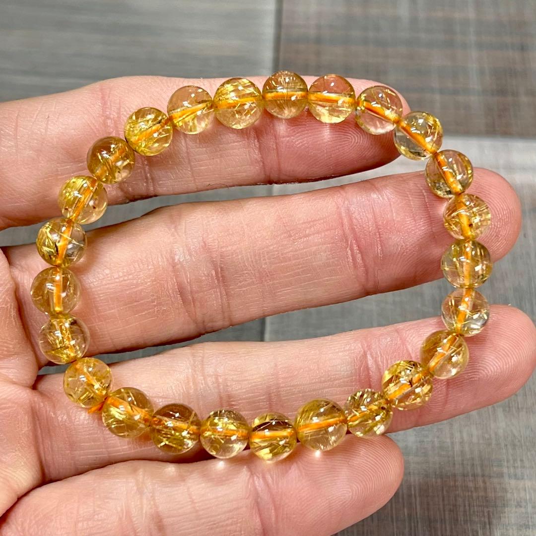 最高級　ゴールドルチルブレスレット　ギラギラ感美しい　3 ルチルクォーツ 濃密すぎる金針が最高】ゴールド ルチルクォーツ ブレスレット 12ミリ