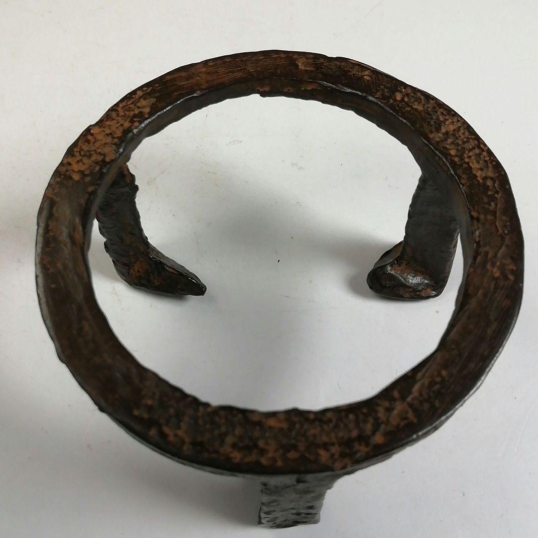 W121 蓋置 『唐銅 五徳 蓋置』『唐銅風炉師 藤井宗喜 作』 共箱