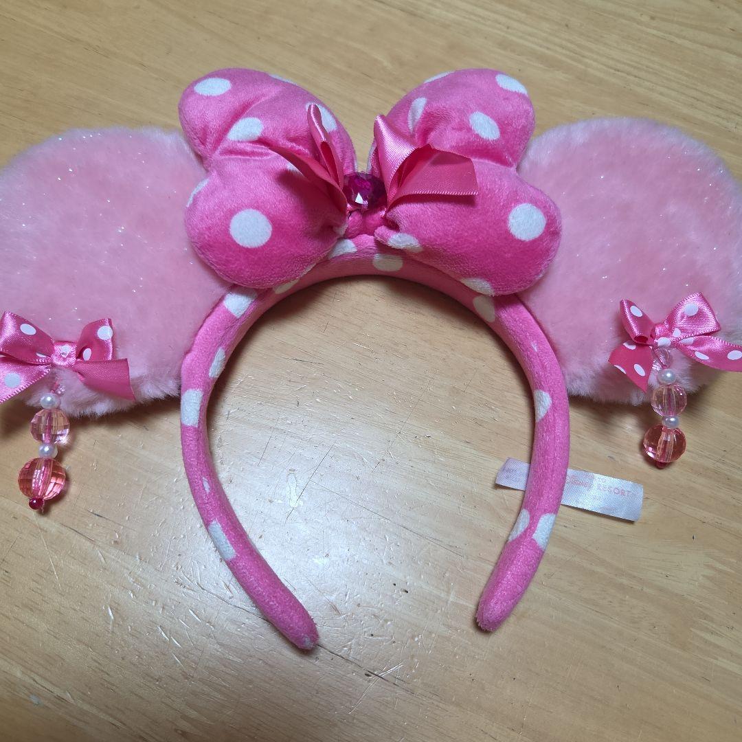 ディズニー ミニー カチューシャ イヤリング ピンク 水玉 ミニーパルパ