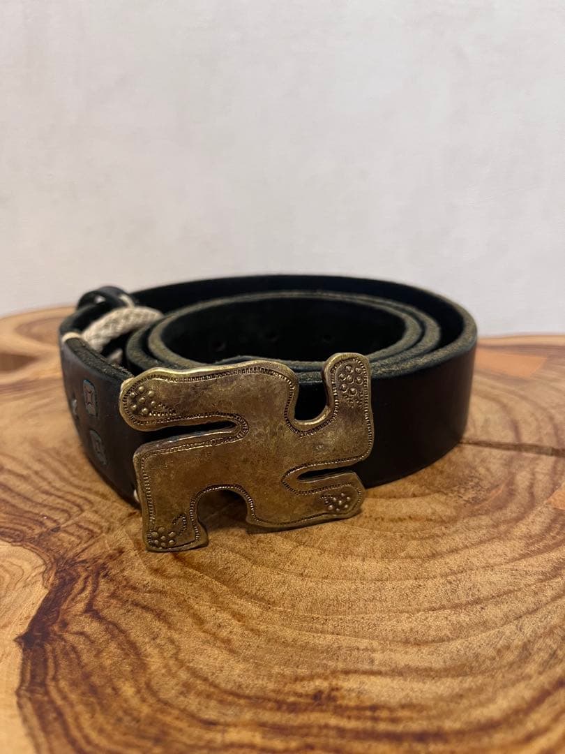 【交渉可能】キャピタル　KAPITAL 卍　レザーベルト　サイズ３ エイトジー】栃木レザーギャリソンベルト[40・42インチ]大きいサイズ