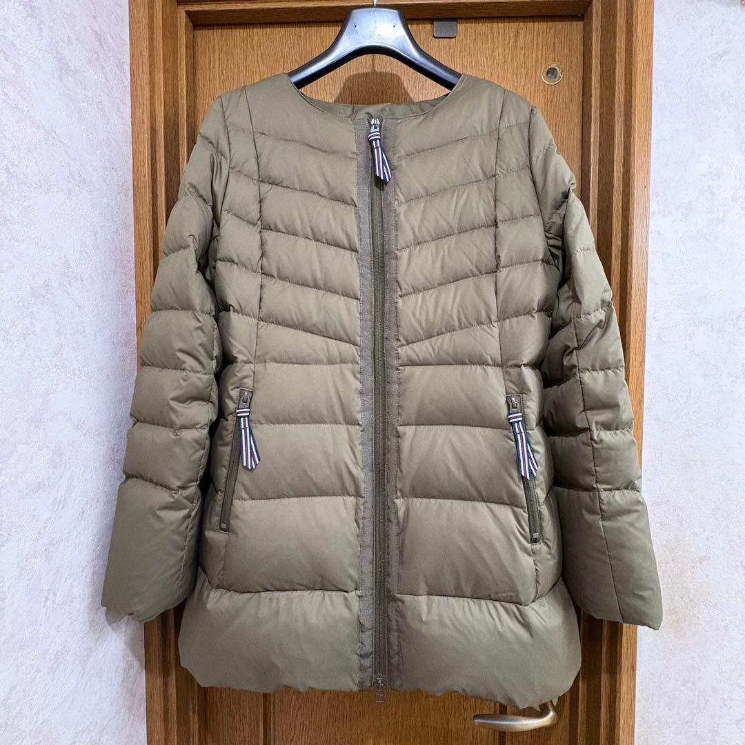 美品FILA GOLF フード取り外し可2wayダウンジャケット カーキ L L