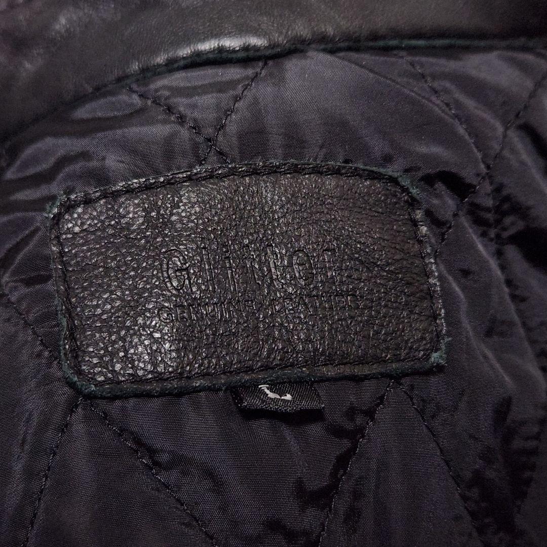 み*け様 vintage 牛革 白ライン シングルライダースジャケット