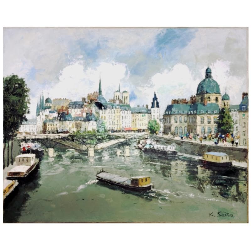 ☆斉藤 要☆「ラ・セーヌ」油絵　F８号