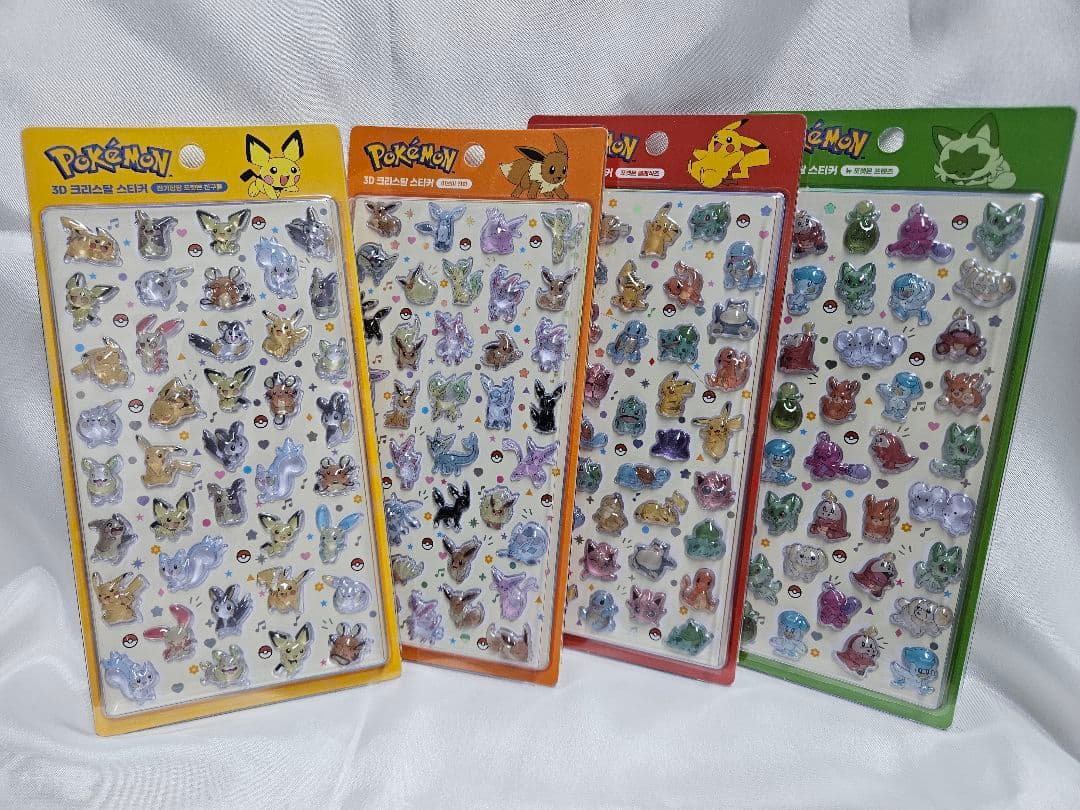 ポケモン 韓国公式 3D クリスタル ステッカー 全4種 コンプリートセット ポケモン 韓国公式 3D クリスタル ステッカー 全4種 コンプリート 2