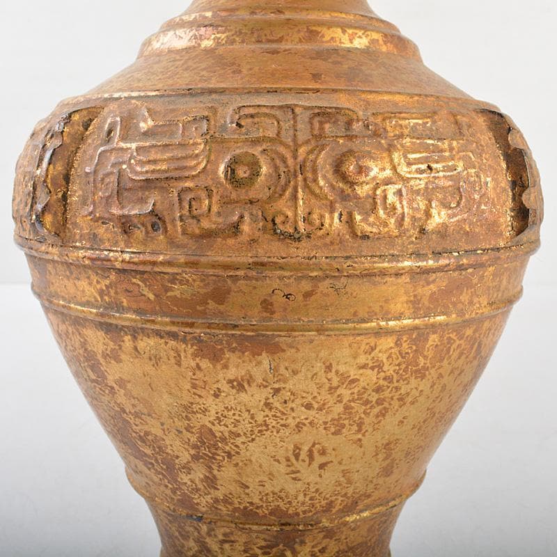 中国 古銅鍍金 饕餮文 双獣耳瓶 M R6800 - メルカリ