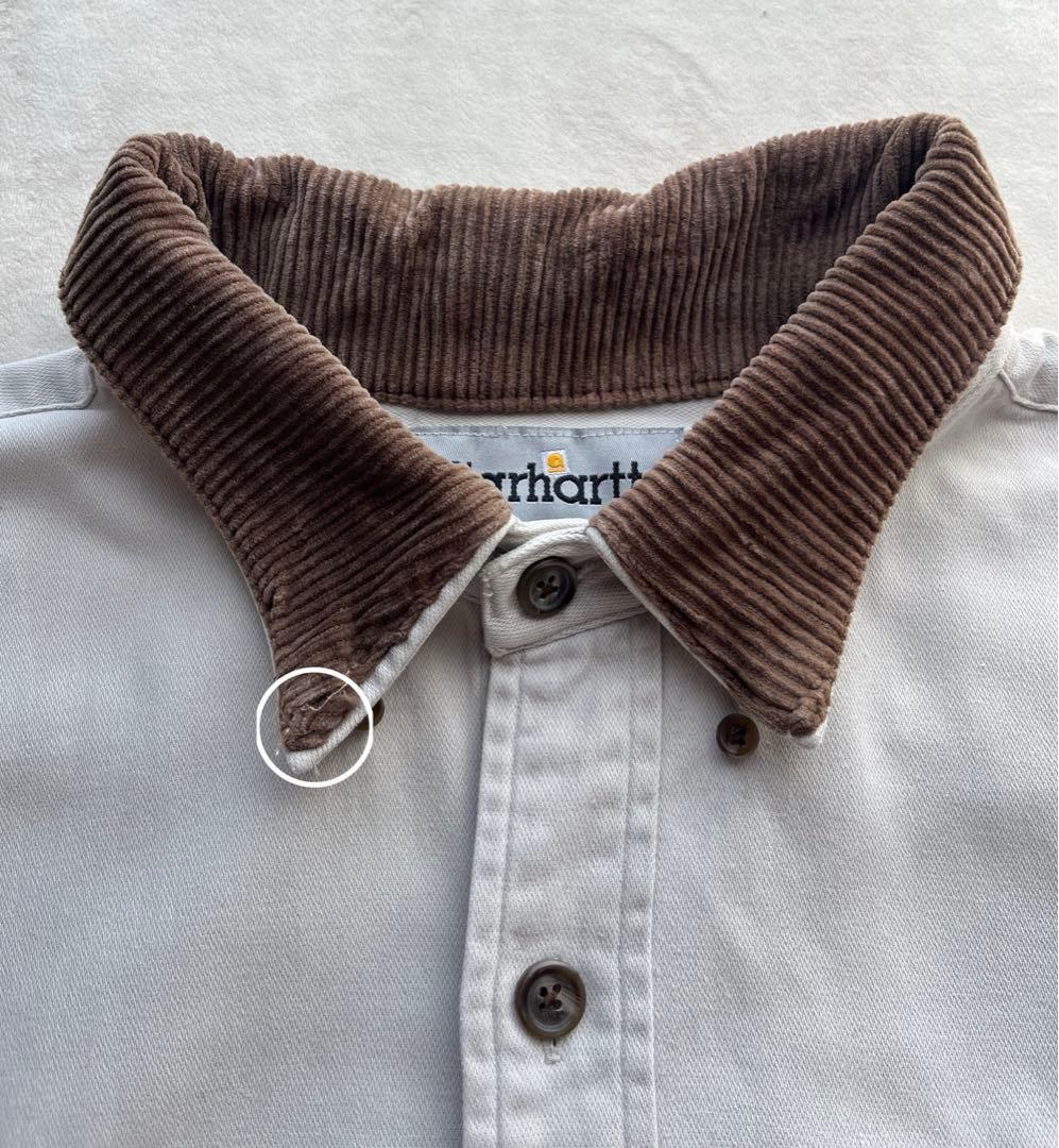 Carhartt ワークシャツ 襟 コーデュロイ シャツ カバーオール 古着の