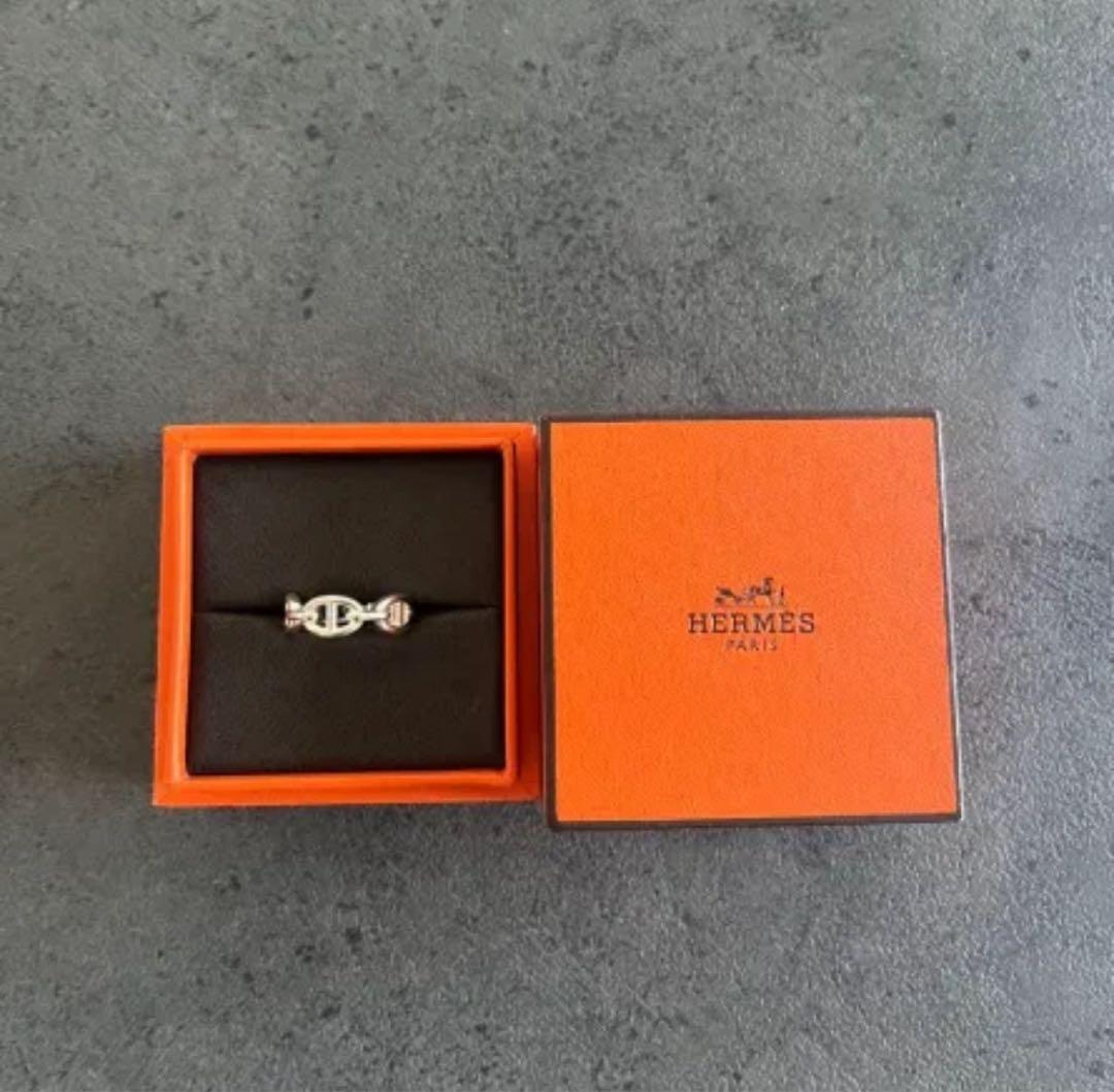 HERMES アンシェネリング 55号 シルバー 証明書付き - メルカリ
