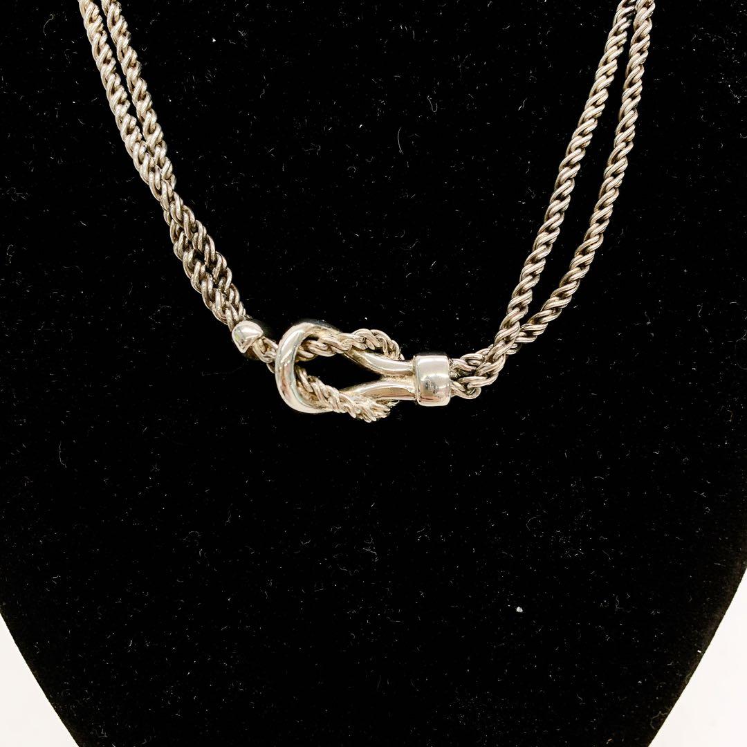 12A13 ティファニー TIFFANY ダブルロープ センターノットネックレス