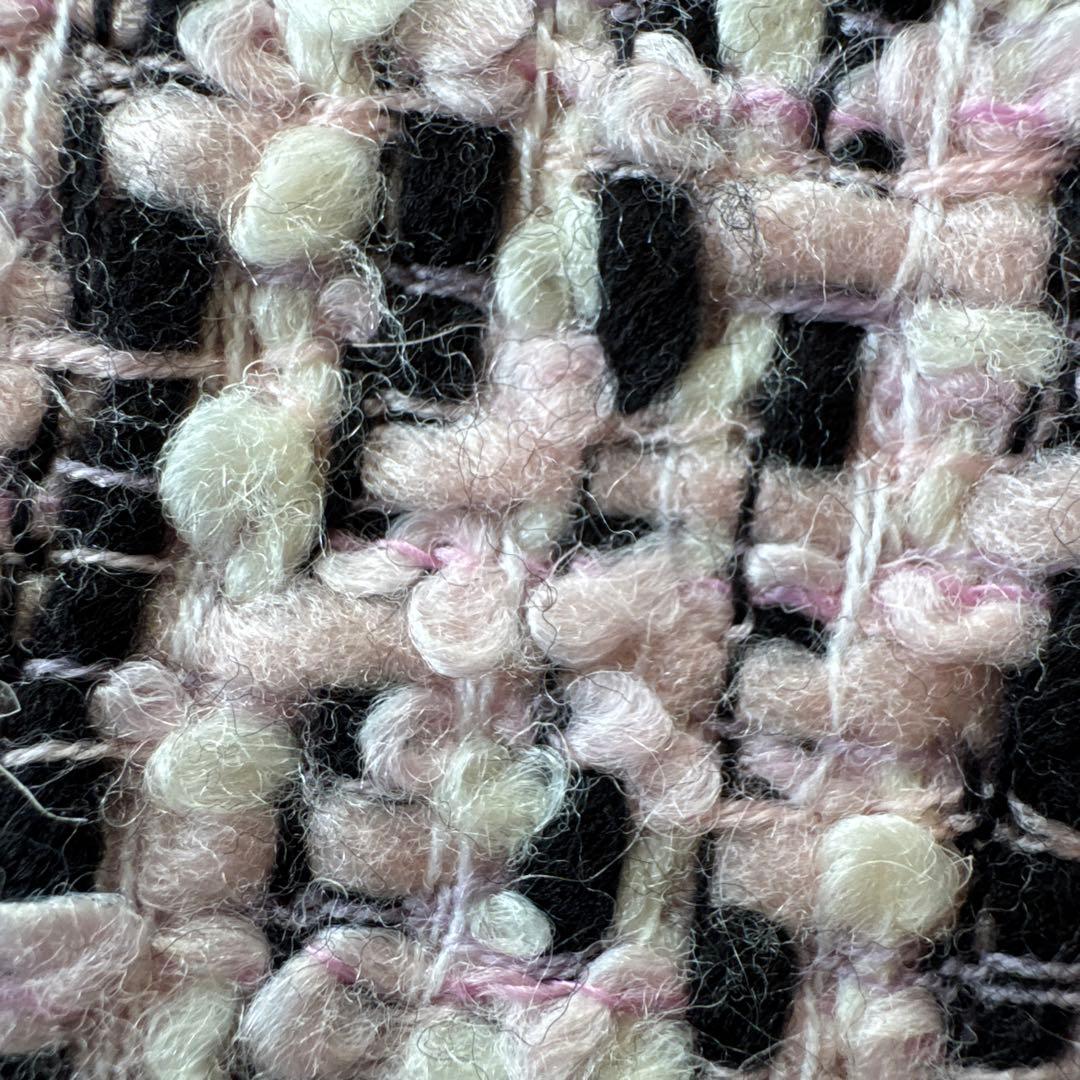 Vintage ツイード ブラックピンク オーダーコート レトロ 昭和