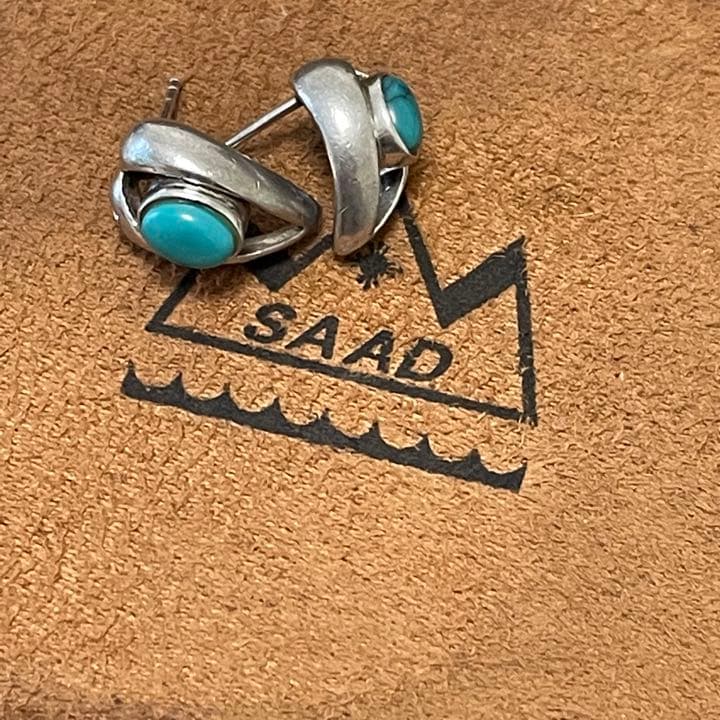 SAAD サード 天然石 ターコイズ ピアス シルバー Silver925 - メルカリ