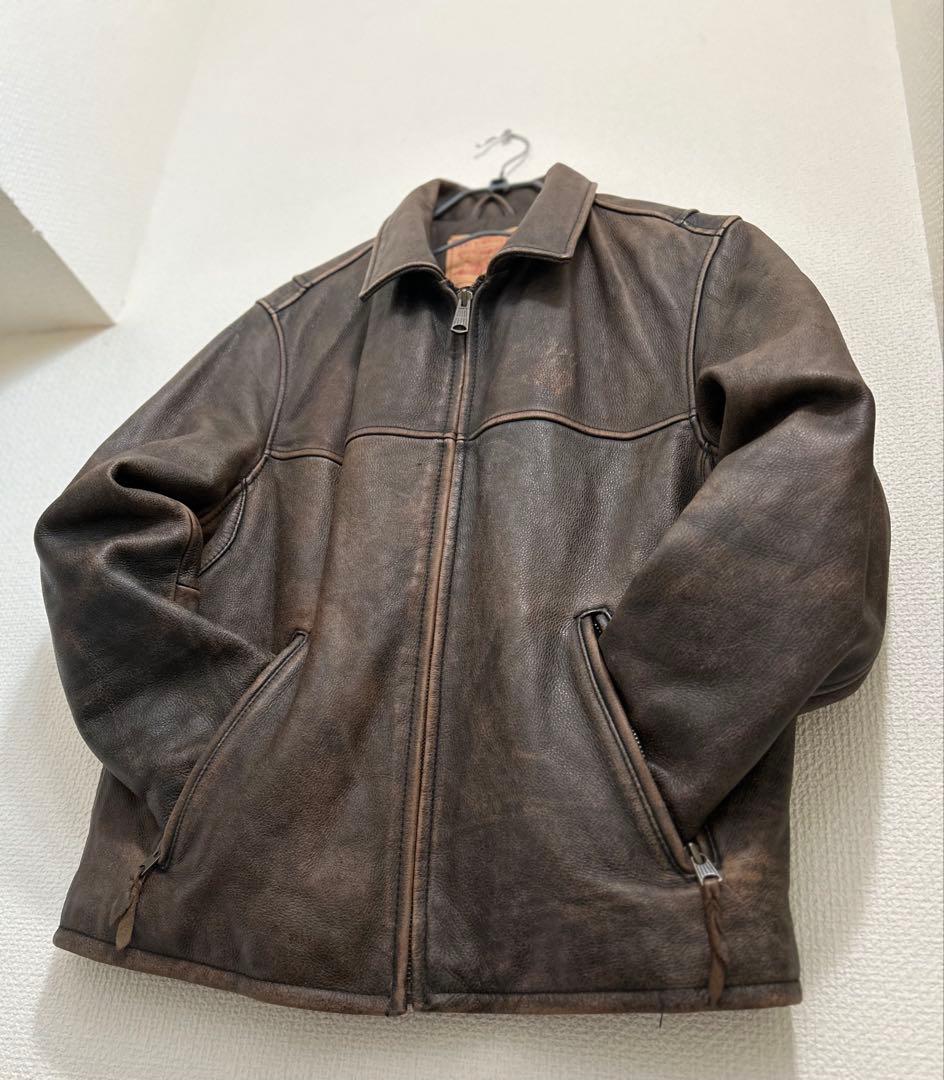 激シブ】Levi's 80s~90s レザー トラッカー ジャケット - メルカリ