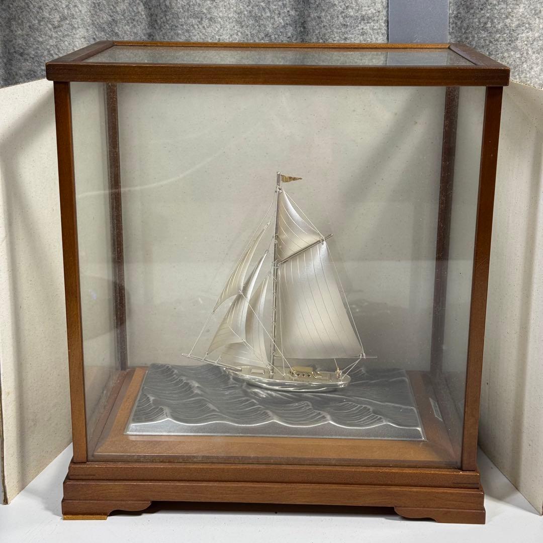 武比古 銀製 ヨット5号 1本マスト ガラスケース付き 関工芸 TAKEHIKO