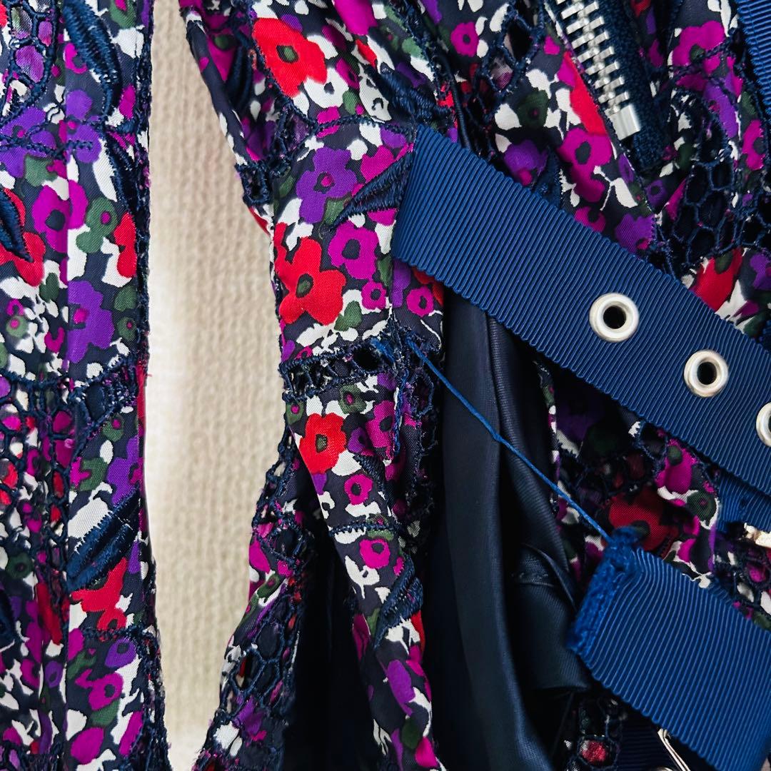 美品】 Sacai サカイ 花柄 レース 総柄 ライダースジャケット 希少品