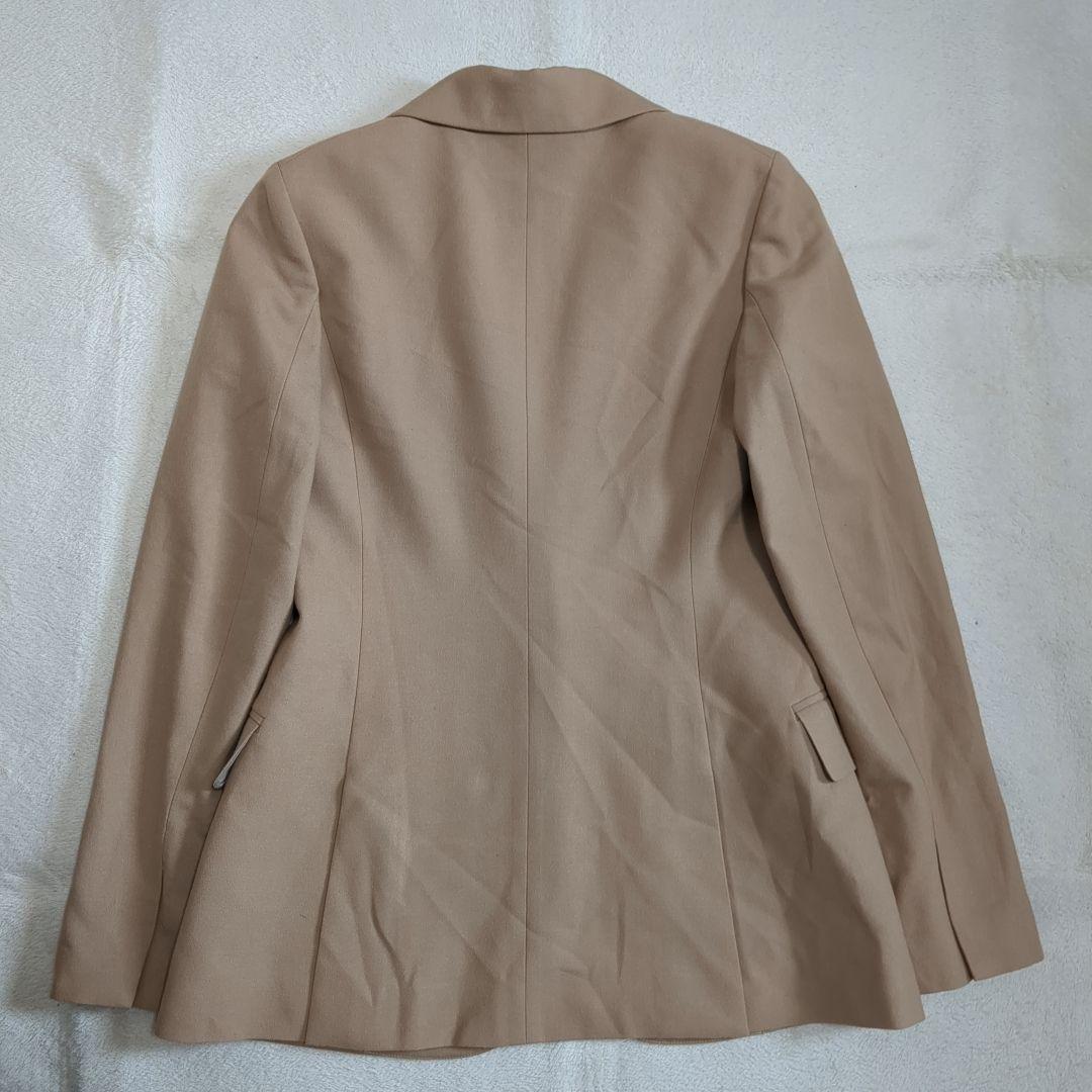 Theoryセオリー】秋冬用サキソニー素材の杢ベージュ色パンツスーツ