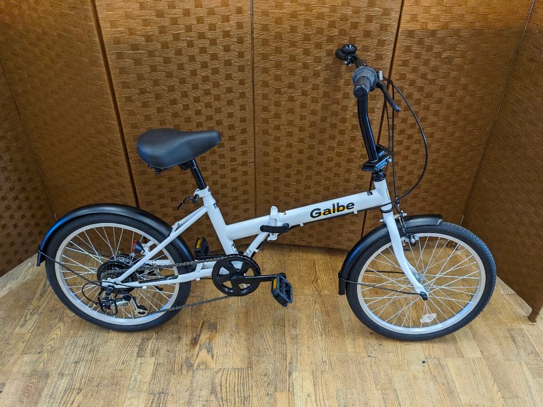 U056 美品 折りたたみ自転車 20インチ 6段変速 ホワイト - メルカリ