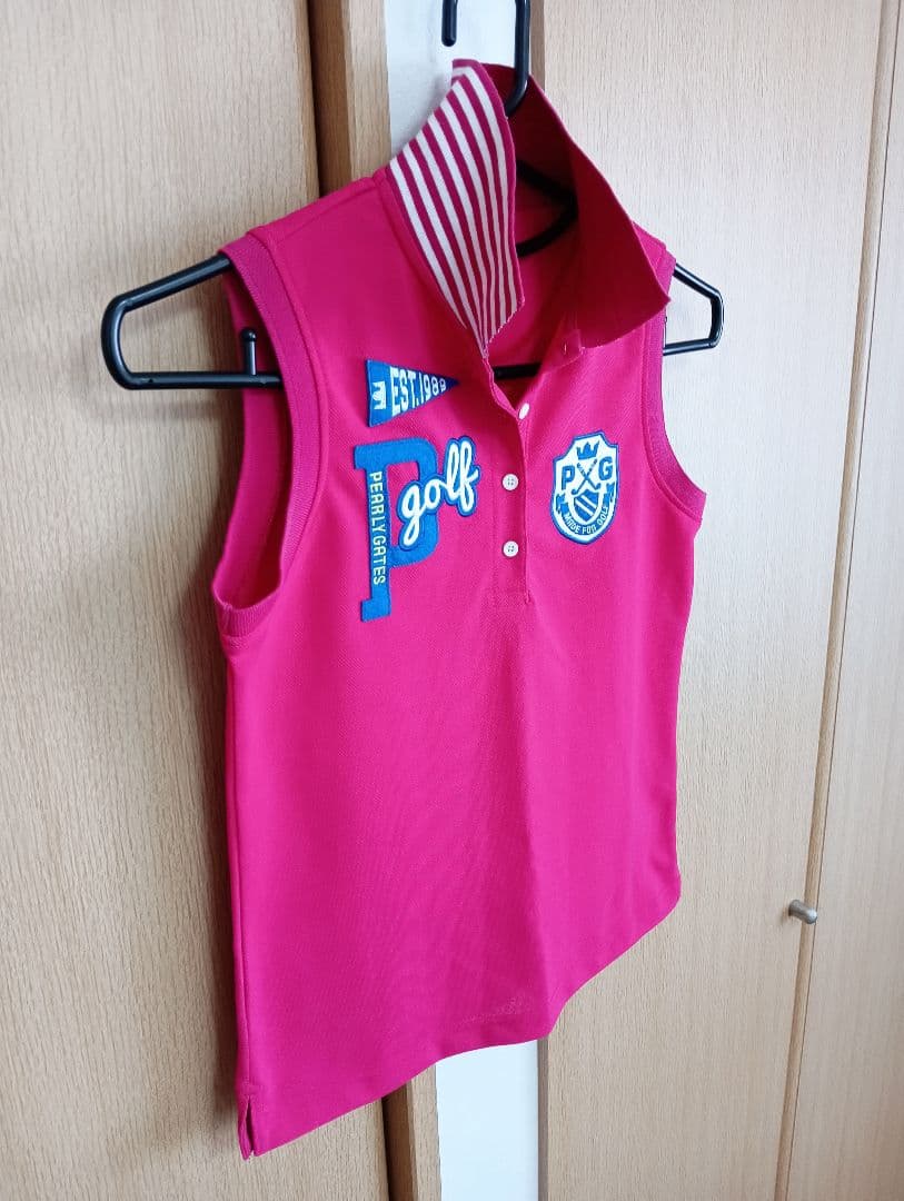 パーリーゲイツ ゴルフ用 ノースリーブポロシャツ ピンク - メルカリ