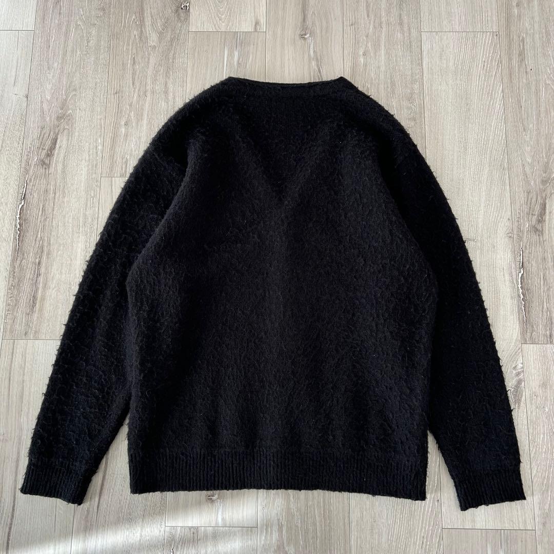 BEAMS ビームス シャギー ニット カーディガン 黒 M 毛長 モケモケ