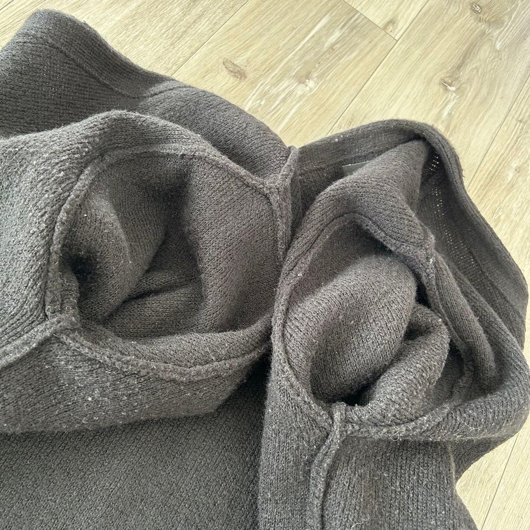 BEAMS ビームス シャギー ニット カーディガン 黒 M 毛長 モケモケ