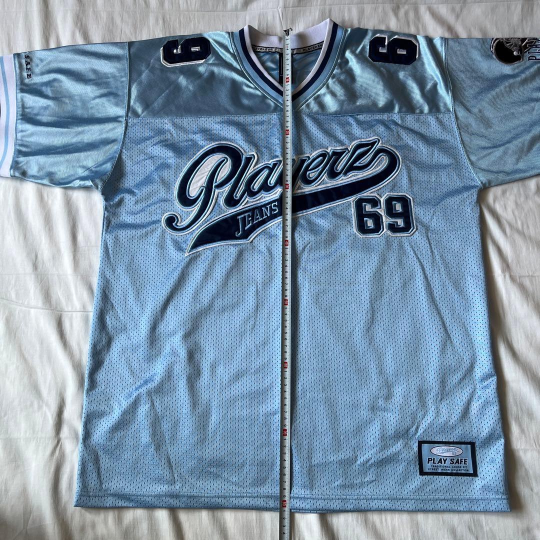 PLAYERZ 69 ゲームシャツ XL 希少 フットボールシャツ 大きめ 水色