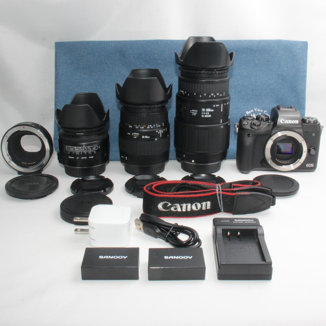 ❤️予備バッテリー&カメラバック付き❤️キヤノン EOS M5 トリプルレンズ