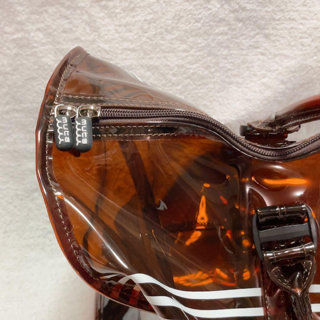 未使用 完売品 ムータ マリン クリアボストンバッグ ブラウン ファー