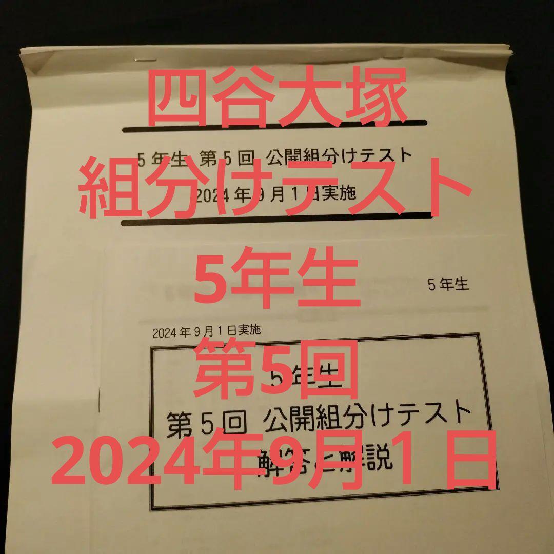 四谷大塚 5年生 第5回 公開組分けテスト 2024年9月1日実施 - メルカリ