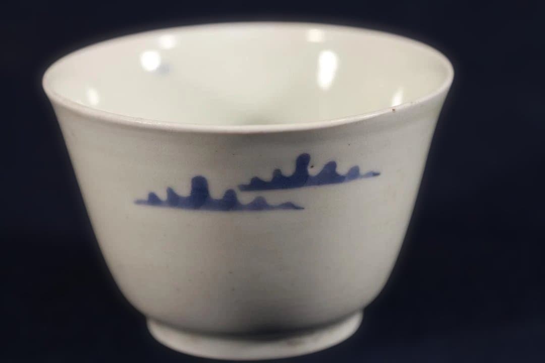 503 古伊万里染付江戸期帆掛和舟図猪口 無傷美品 江戸中期 - メルカリ