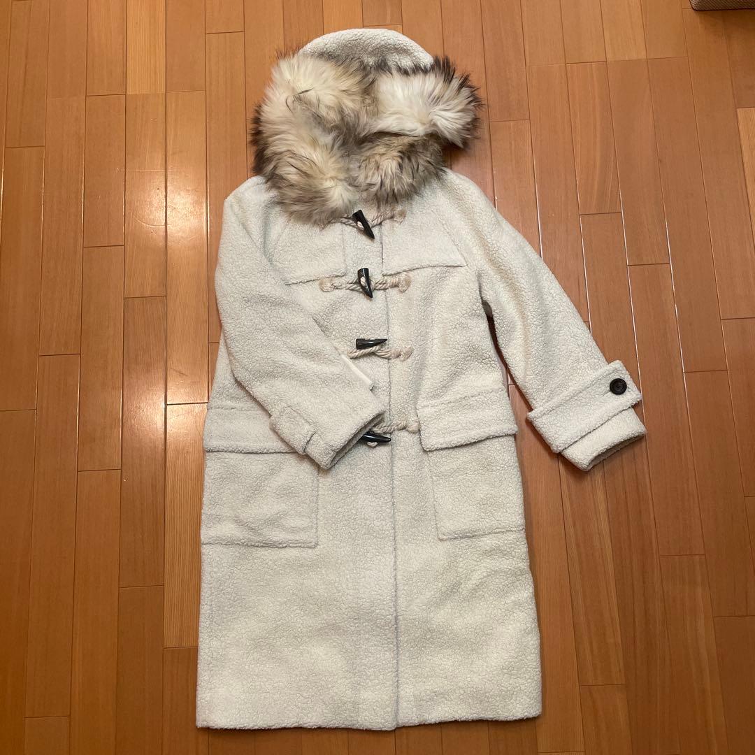 GRACE CONTINENTAL ホワイト ボア ダッフルコート - メルカリ