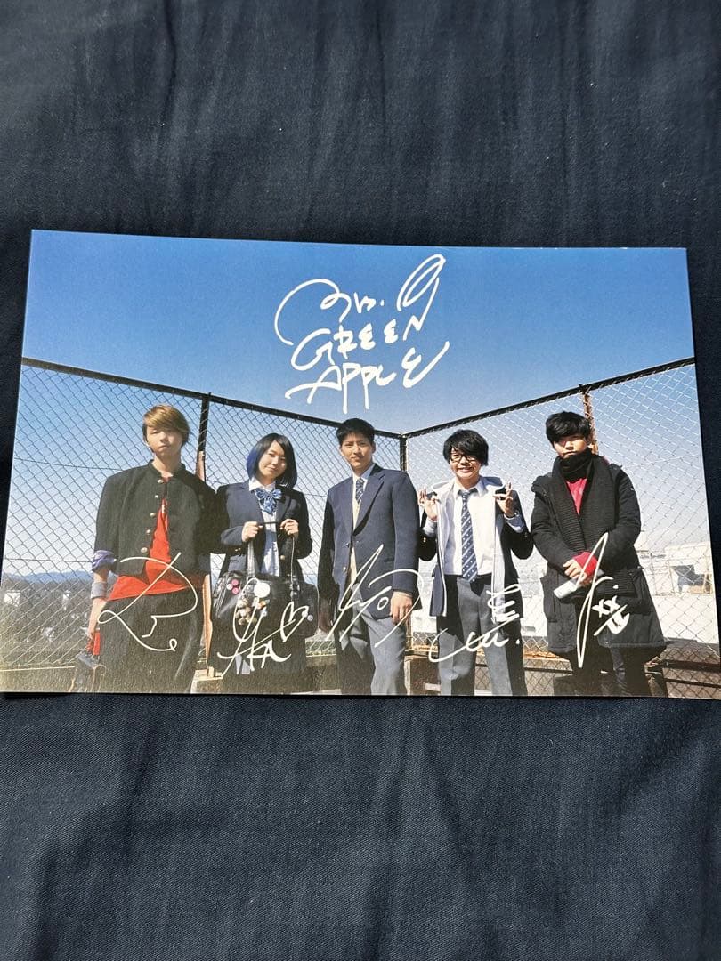 Mrs. GREEN APPLE サイン入りポストカード ラバーバンド