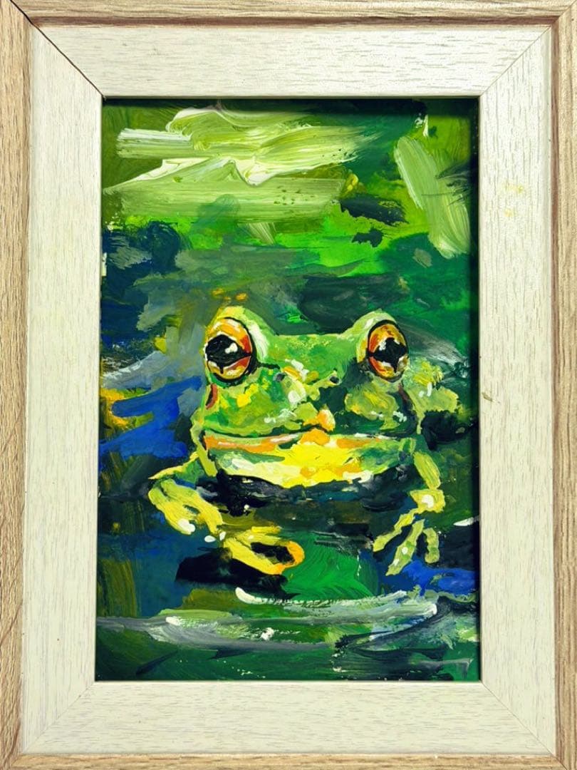 絵画 カエル micchan作 - メルカリ