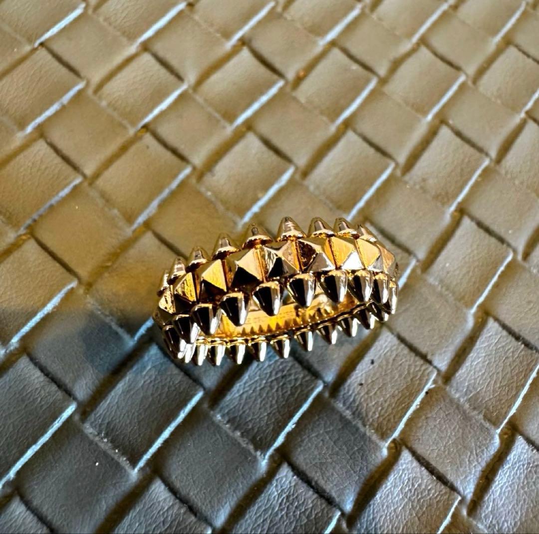 最高品質✨ハイクオリティ✨トゲトゲ ゴールド リング 指輪 至高