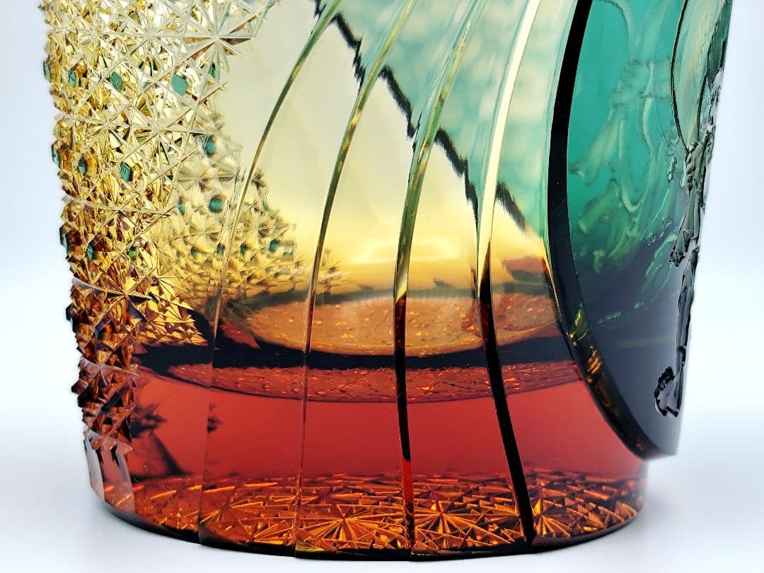 最上位作☆但野英芳 江戸切子 『風神』ロックグラス（切子 江戸切子