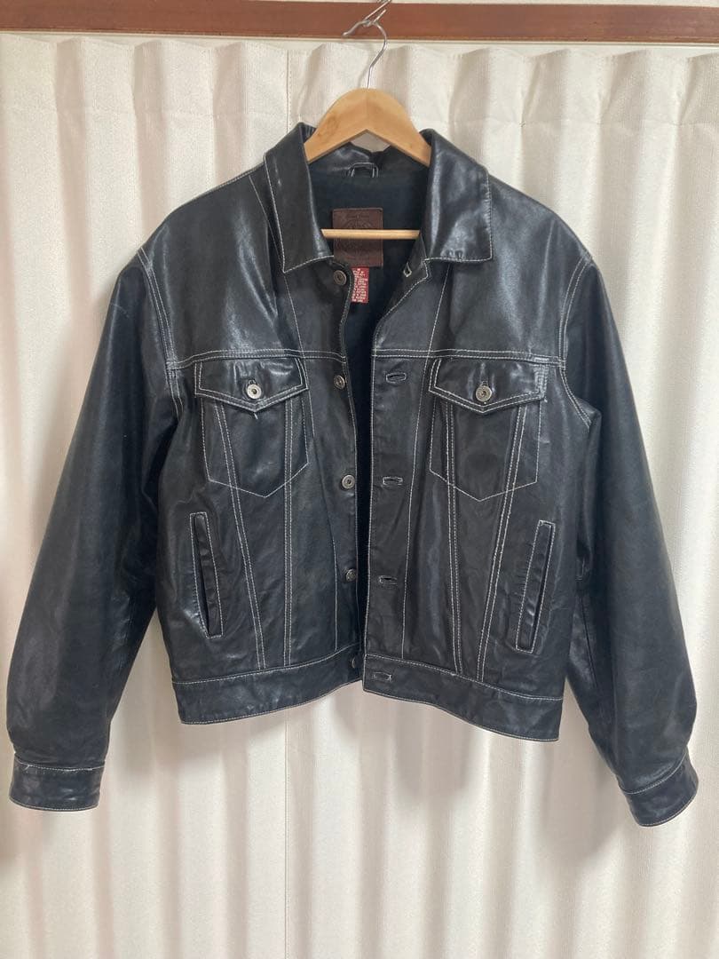 OLD GAP レザージャケット 90s GAP オールドギャップ 肉厚 レザージャケット 黒 XXL Tバック
