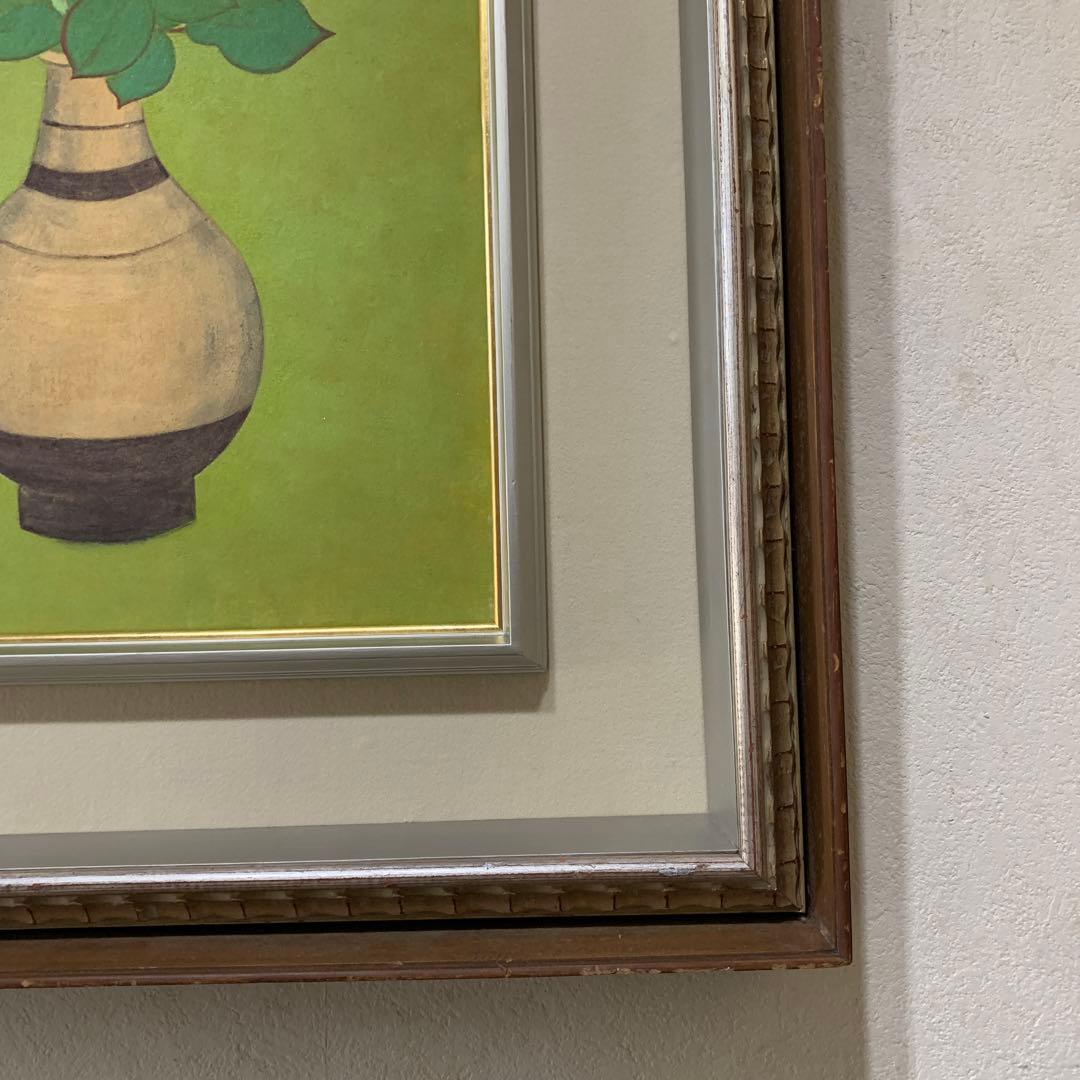 絵画　額装　日本画　真作　女流作家　下川千秋『ばら』8号