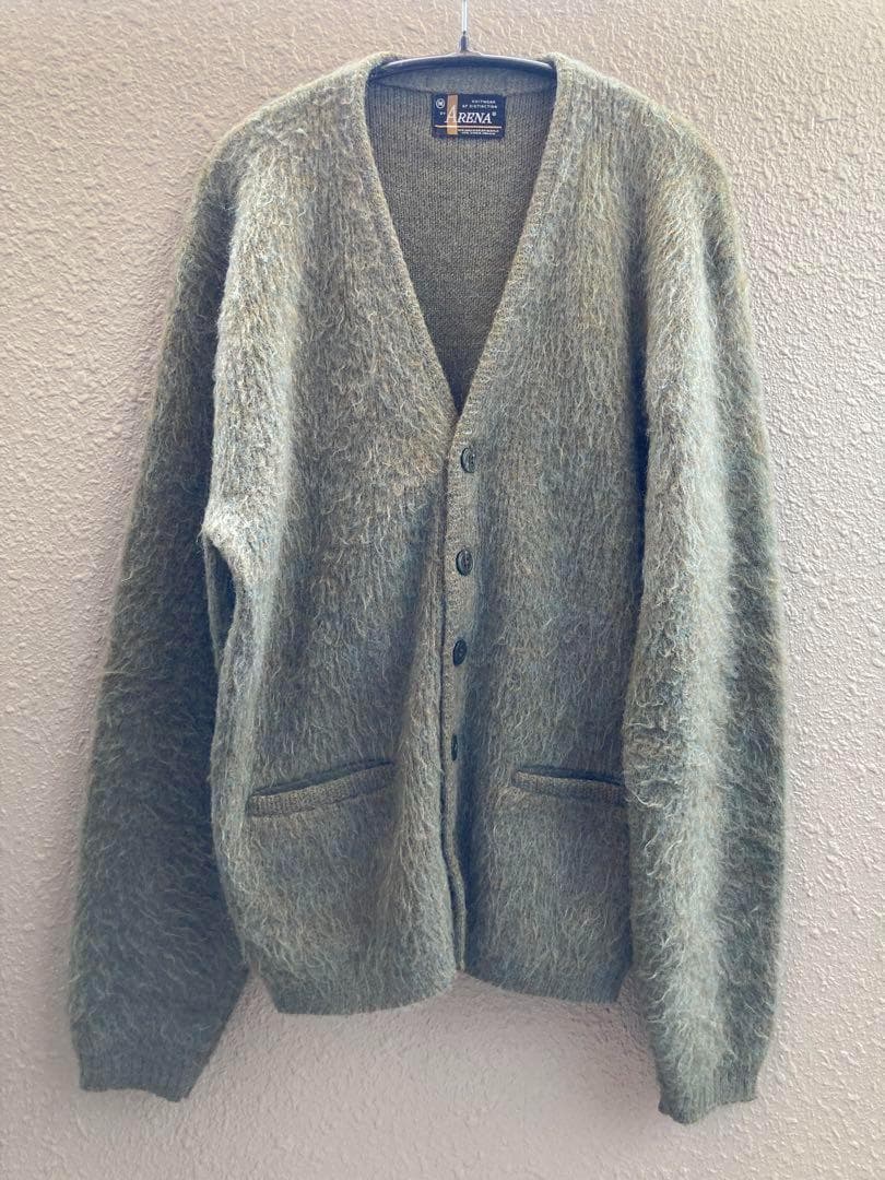 毛足長！モスグリーン！】60s ARENA ヴィンテージモヘアカーディガン